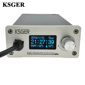 KSGER Hot Air Gun SMD Rework Station Solder Handle Hot Air Fun Electronic OLED T12 Nozzle Stand DIY Welding Tool Heating Element