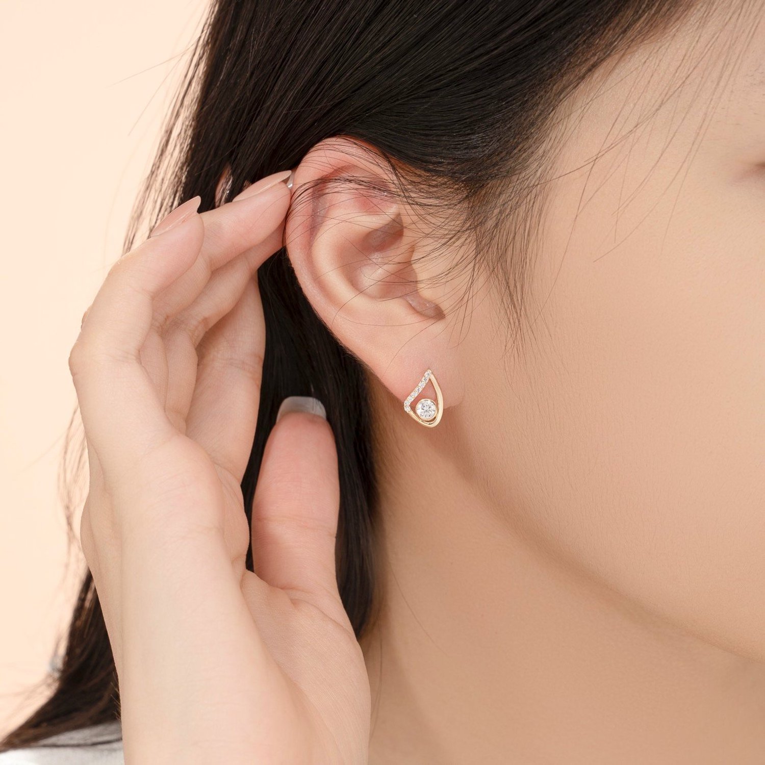 Luxury Earrings 14k Gold Jewelry Wholesale Stud Earrings SOLID GOLD Korean Design HTJ Vietnam 10K Gold Earrings Jewelry