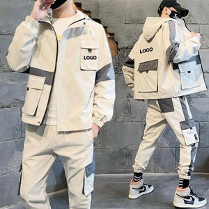 OEM Manufacturer Men Parachute Tracksuits with Custom Logo High Quality Breathable Parachute Hoodie and Jogger Set Men Tracksuit