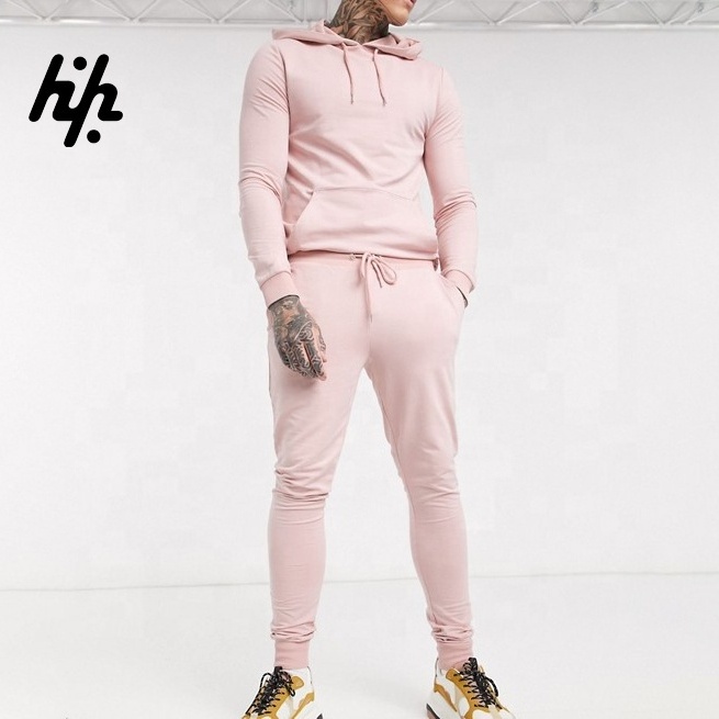 Casual Top fashion trendy tracksuits custom pink tracksuit men  sweat suit( Manufactured by Huzaifa Products )