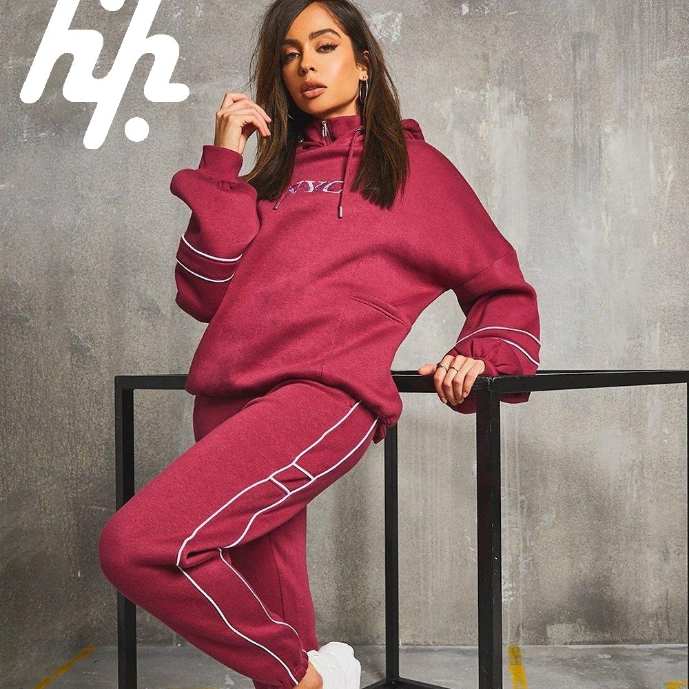 maroon sweatsuit for women New Arrivals tracksuits clothing manufacturers street new season Long Sleeves tracksuits