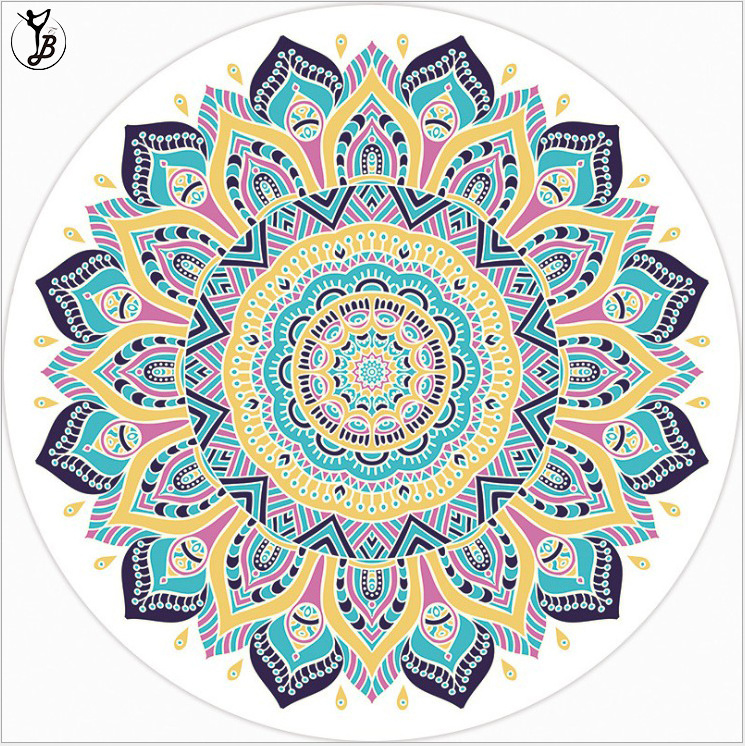 Custom Print Round Yoga Mat Circle Exercise mat