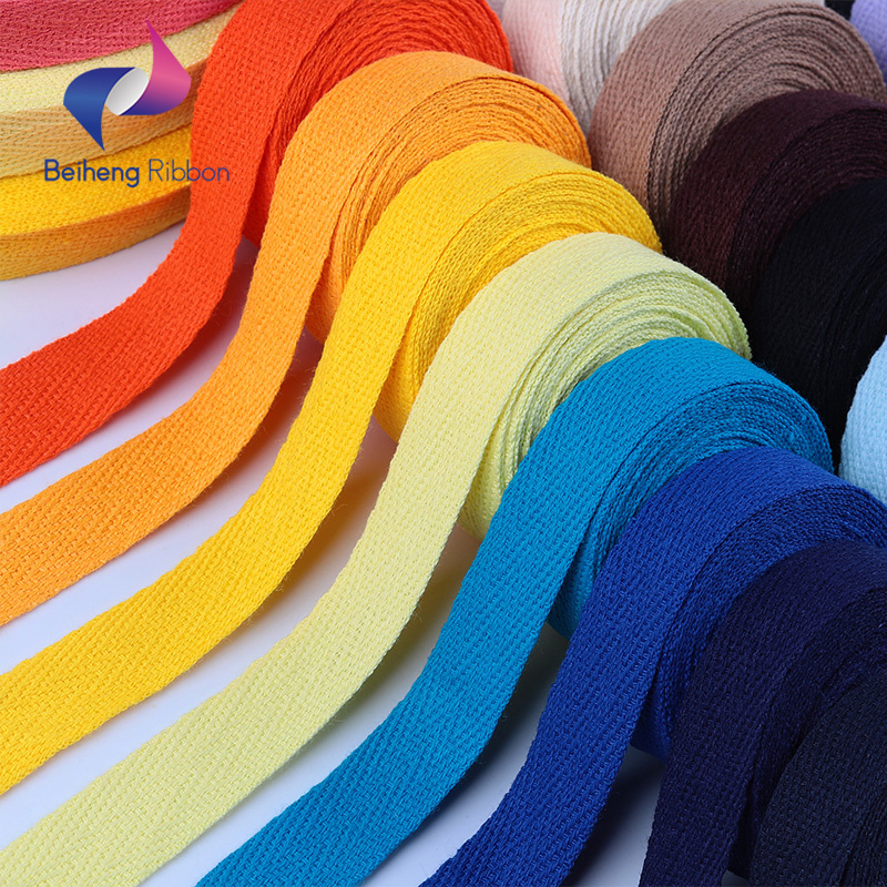 Custom Wide Brand Printed Polyester Cotton Herringbone Tape