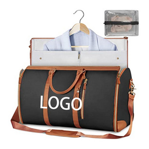 Custom Luxury Travel Suit Bag Sport Weekend Overnight Foldable Storage 2 In 1 Carry On Garment Duffle Bags