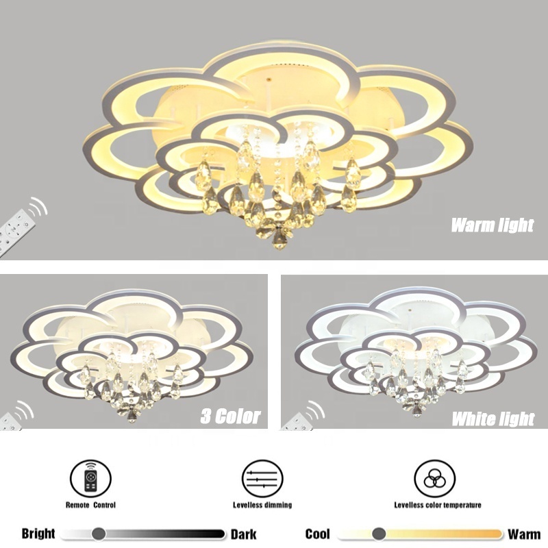 Cristal from Villa living room Ceiling Light White Modern Office Pendant led ceiling lamp