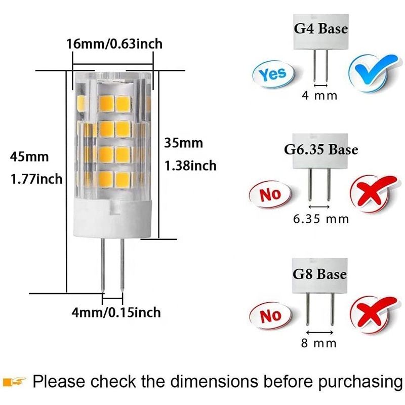 G4 G9 Led Lamps G9 Led Bulb Lights High Lumen 3000K Aluminum AC Led Bulb 110v Long Life Led Bulb E14 470lumen 5w Cri 90 30000