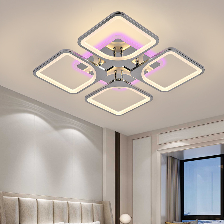 Modern APP Remote Control Acrylic Square Fancy Ceil Lamp Living Room Bedroom Home 160W Luxury LED Ceiling Lights