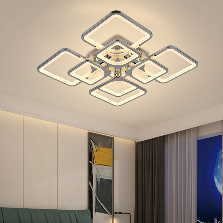 Modern APP Remote Control Acrylic Square Fancy Ceil Lamp Living Room Bedroom Home 160W Luxury LED Ceiling Lights