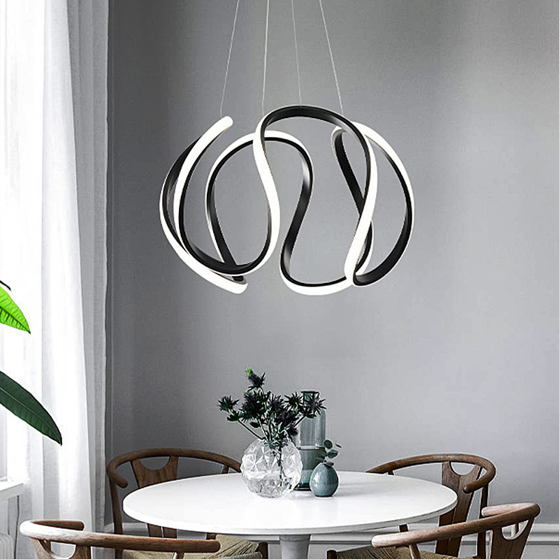 Modern Pendant lamp Led 3/4/5 Rings Circle Ceiling Hanging Chandelier Living Dining Room Kitchen Lighting Fixture