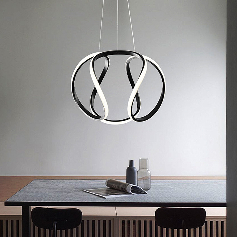 Modern Pendant lamp Led 3/4/5 Rings Circle Ceiling Hanging Chandelier Living Dining Room Kitchen Lighting Fixture