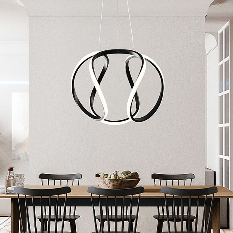 Modern Pendant lamp Led 3/4/5 Rings Circle Ceiling Hanging Chandelier Living Dining Room Kitchen Lighting Fixture