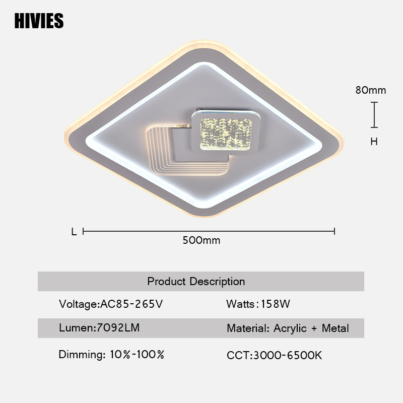 Smart Light Best Price 158W AC85-265V Sensor Led Ceiling Lamp  Motion Remote Control Sensor Led Ceiling Light acrylic