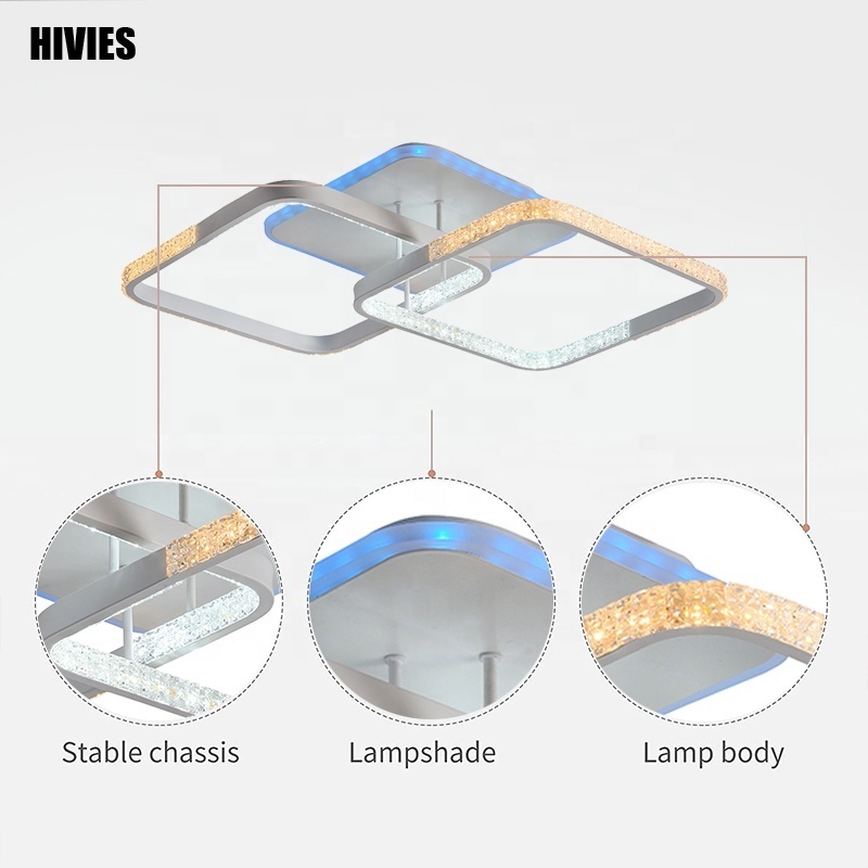 Home Lighting Dimmable LED Ceiling Lamp Black And White Ceiling Light With Remote Control APP Control