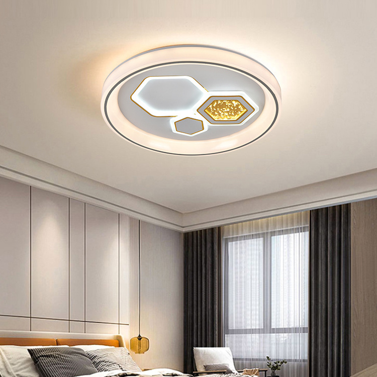 Hot Sale Nordic Dimmer Ceil Round Modern Design Acrylic Square Panel Lamp Fixture Bedroom 160W LED Ceiling Light