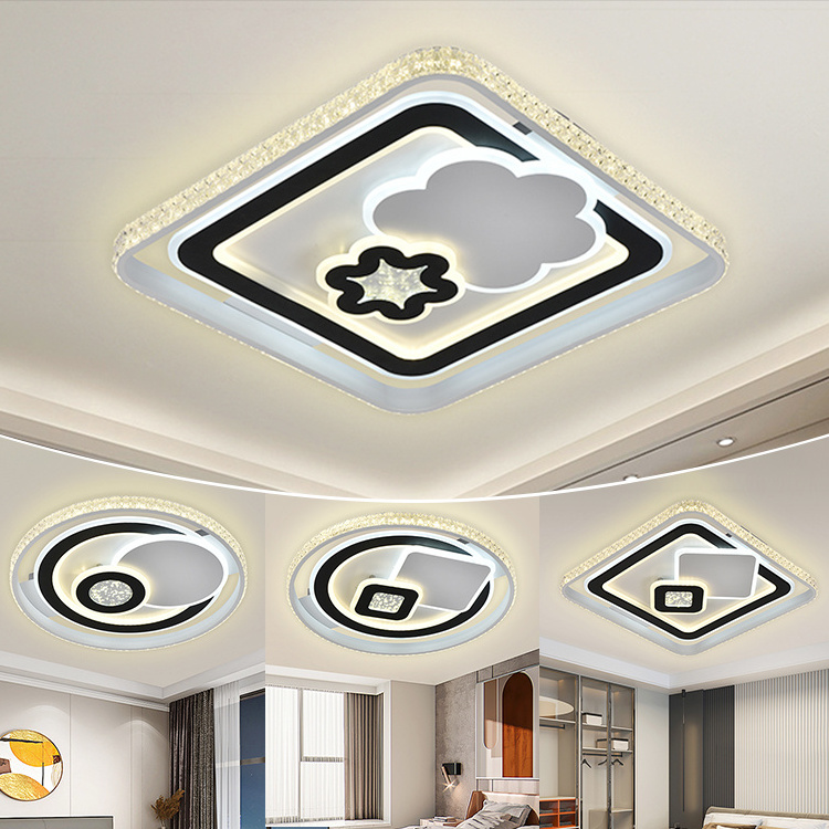 HIVIES Wholesale Surface Ceil Lamp Modern Remote Fixtures Bedroom Night Flush Mount Ceiling Light LED