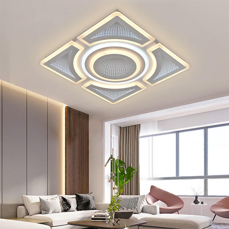 Hot Sale High Quality Square Modern Remote Control Flush Mounted Smart Lamp Lights Led Ceiling Lamp For Living Room