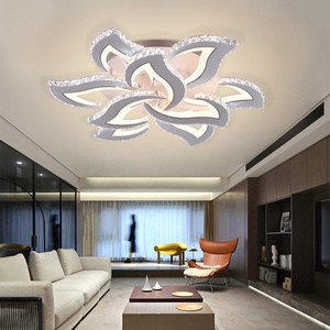 Hot Selling Decorative Crystal Light Flower Lighting Flush Mount Smart Modern Luxury Living Room Bedroom 198W Led Ceiling Lamp