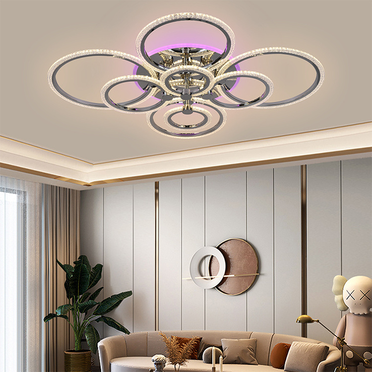 HAYVIS Modern Style Ceiling Light Round Flush Mount Acrylic Indoor Dining Room Bedroom 280W Led Lamp Chandelier