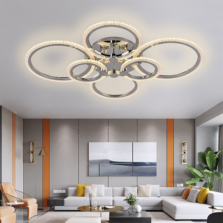 HAYVIS Modern Style Ceiling Light Round Flush Mount Acrylic Indoor Dining Room Bedroom 280W Led Lamp Chandelier