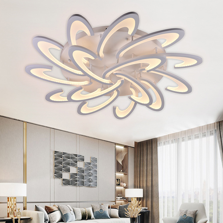 Energy Saving Dimmable Surface Mounted Modern Style Acrylic Fancy Led Ceiling Fixture Hotel Lobby Living Room Led Ceiling Lights