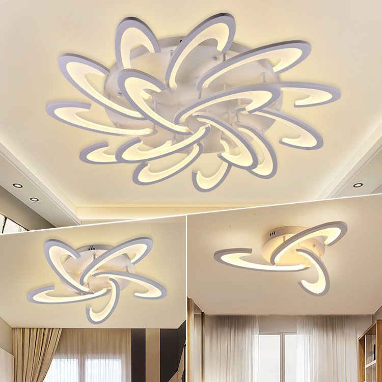 Energy Saving Dimmable Surface Mounted Modern Style Acrylic Fancy Led Ceiling Fixture Hotel Lobby Living Room Led Ceiling Lights