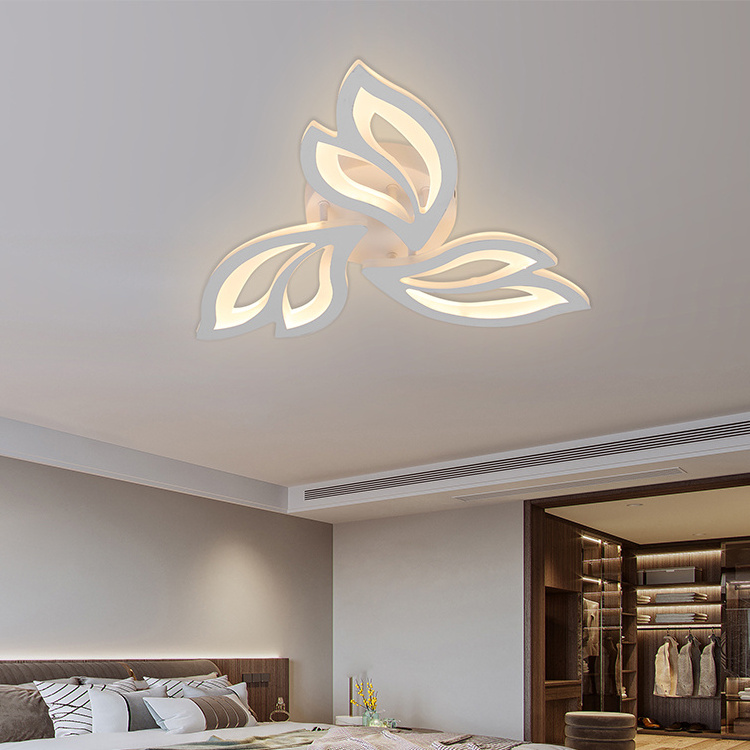 High Lumen Surface Mounted Acrylic Fancy Luxury Modern Living Room Hotel Indoor Decorative Remote Control Led Ceiling Lights