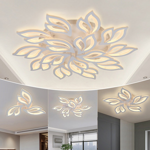 High Lumen Surface Mounted Acrylic Fancy Luxury Modern Living Room Hotel Indoor Decorative Remote Control Led Ceiling Lights