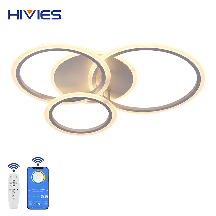 Energy Saving Modern Round Decoration Flush Mount Living Room Bedroom Remote Control Led Ceiling Light