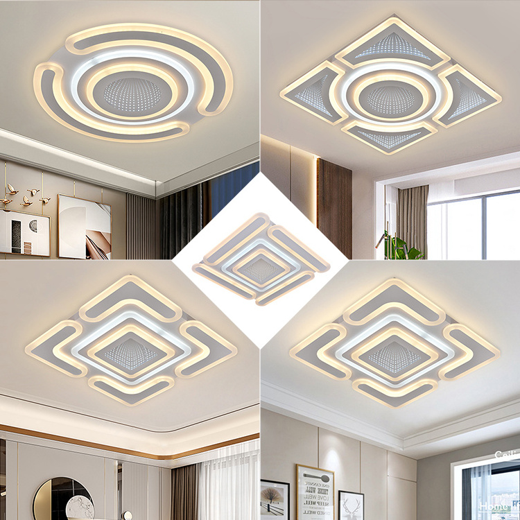 Hot Sale Hot Selling Decorative Panel Smart Design Flush Mount Pin Lighting Modern Lamp Room 170W LED Ceiling Light