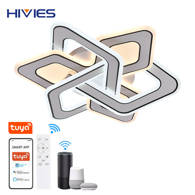 Hot Selling Polygon Smart Modern Bedroom Living Room Home Lighting Luxury With Remote Control Led Fancy Ceiling Light