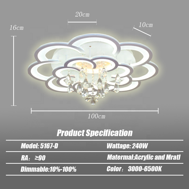 Cristal from Villa living room Ceiling Light White Modern Office Pendant led ceiling lamp