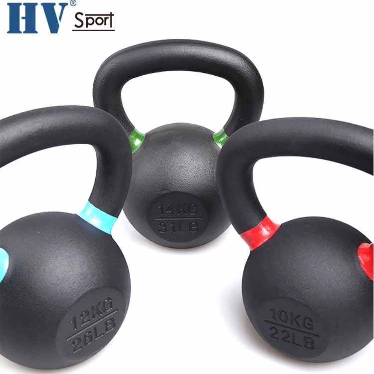 Custom Free Weights Gravity Color Ring 24kg Powder Coated Cast Iron Kettlebell