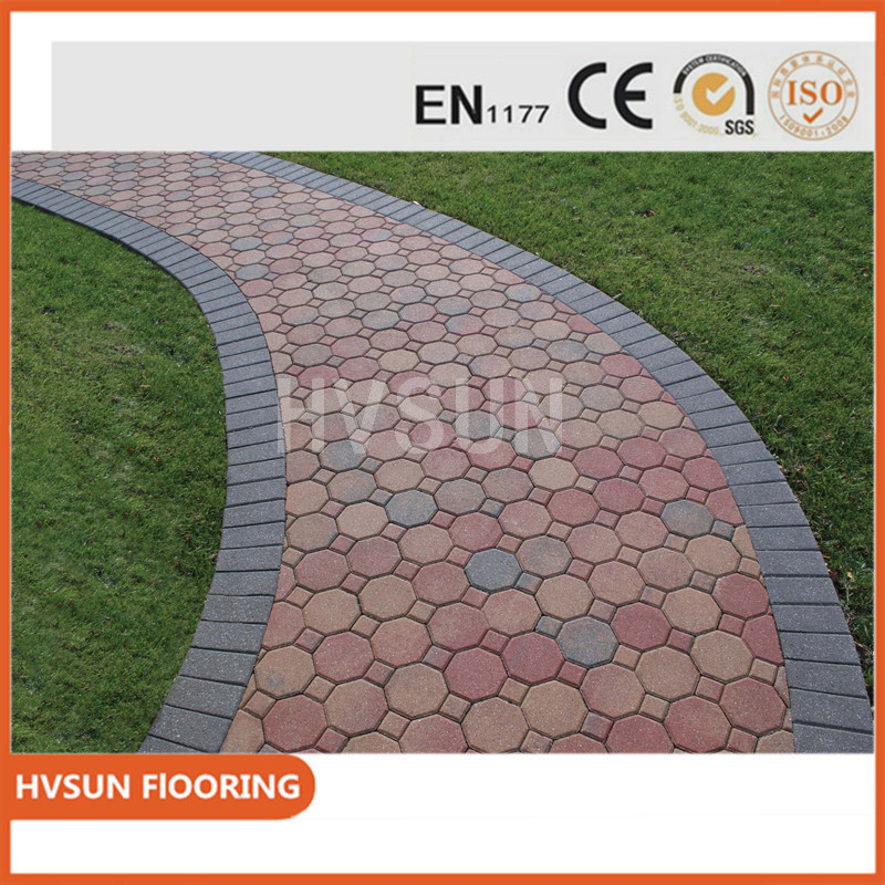 Durable interlock tile outdoor waterproof rubber flooring for all kinds of playground, garden, park, walkway, garage.....