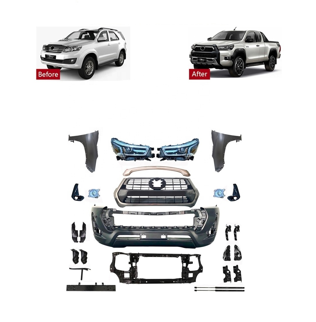 4x4 Off-road Body Kits Conversion Kit Upgrade To RE Style For Fortuner 2012-2015