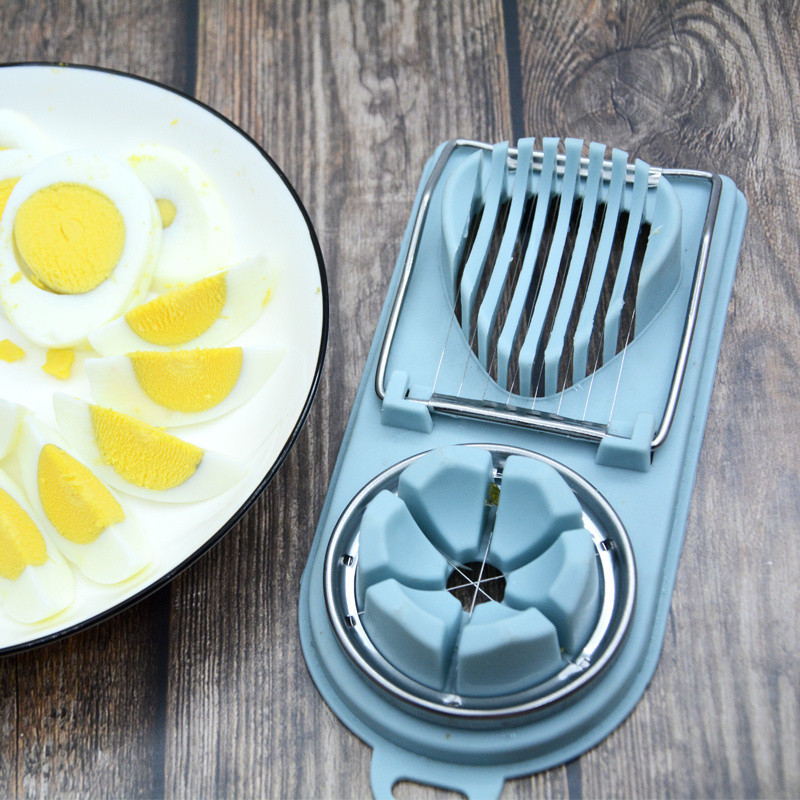 2 in 1Plastic Egg Cutter With Stainless Steel Wire Boiled Egg Slicer