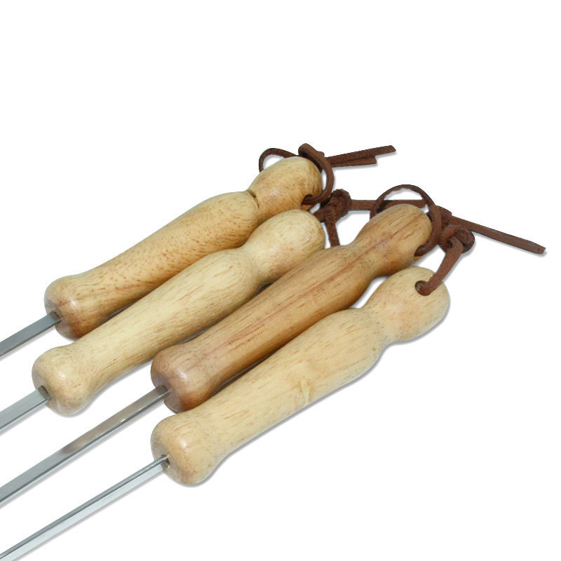 Hot Sales 4pcs BBQ Tools Set Stainless Steel BBQ Skewers With Wooden Handle