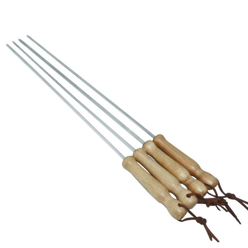 Hot Sales 4pcs BBQ Tools Set Stainless Steel BBQ Skewers With Wooden Handle