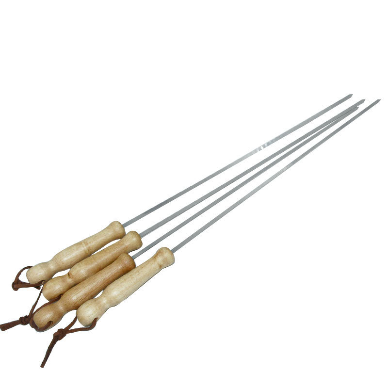 Hot Sales 4pcs BBQ Tools Set Stainless Steel BBQ Skewers With Wooden Handle