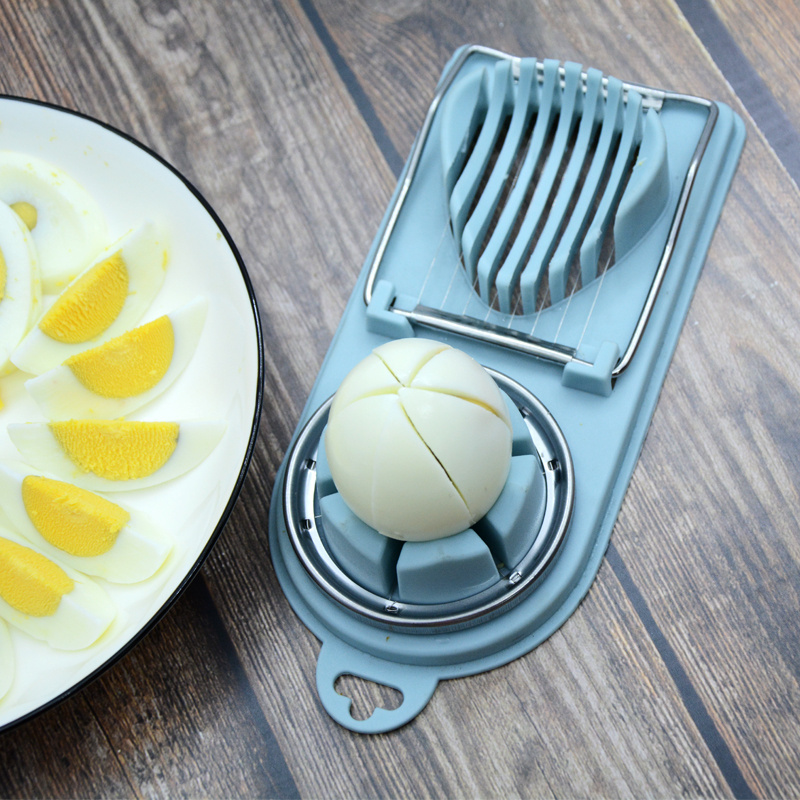 2 in 1Plastic Egg Cutter With Stainless Steel Wire Boiled Egg Slicer