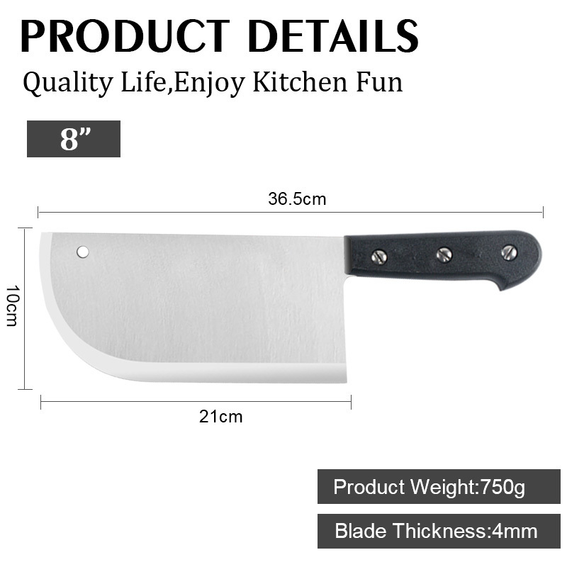 Hot Selling Professional 8 inch Heavy Duty Meat Cleaver Butcher knife with ABS Handle and Boning Chopper Knife