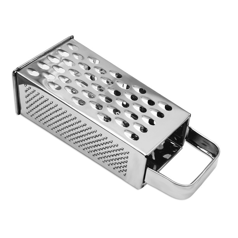 8 Inch Professional Box Grater Stainless Steel 4-Sided Hand Vegetable Slicer Cheese Grater with Handle