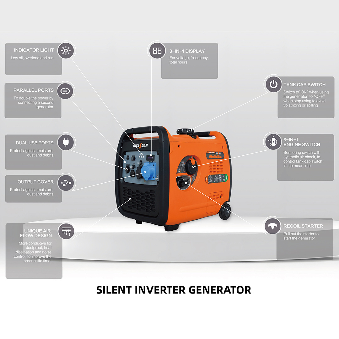 Wholesale 5000 watt 5500 watt Super Silent Power Portable  Gas / Natural gas Inverter Generator