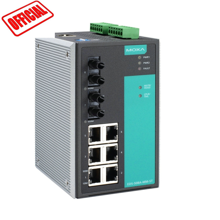 EDS-508A MOXA 8 port MANAGED Ethernet switch for industrial marine airport railroad