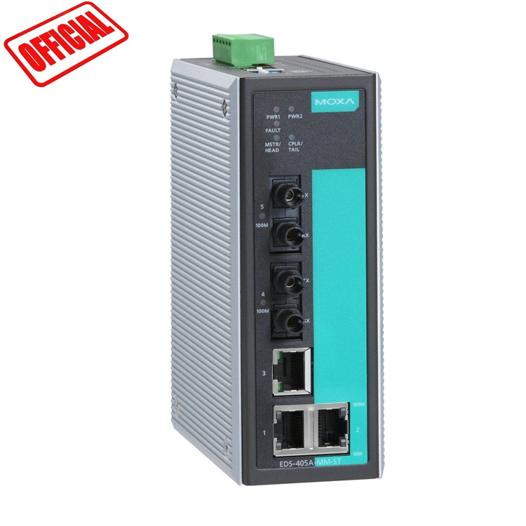 moxa managed ethernet switch for EDS-405A 5 port industrial din rail official certification agent 5 year warranty