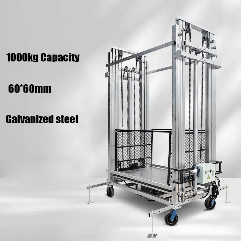 portable 1T 8m lifting mobile hydraulic scaffolding with remote controller panel box