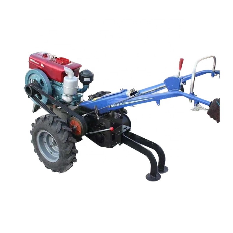 Easy Operate 5T Double Drum Hand Walking Tractor Winch Hand tractor Winch Driven Diesel Engine