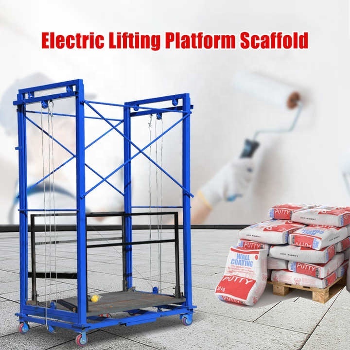 500kg Mobile Electric Scaffold Platforms Lift Battery Scaffolding for Construction Warehouse