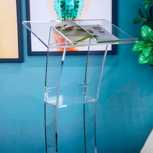 Customizable Perspex Acrylic Clear Pulpit Lectern Church Podium