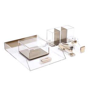 A4 Clear Acrylic Customized Stacking File Organizer Office Desk Document Acrylic A4 File Tray