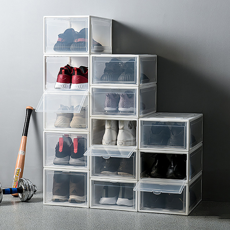 Factory Custom Clear Plastic Shoe Box Stackable